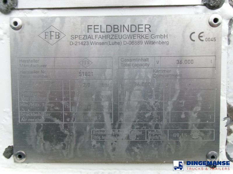 Tanker semi-trailer Feldbinder Powder tank alu 36 m3 / 1 comp: picture 19