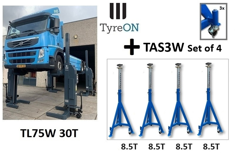 30T mobile column lift + 8,5T axle support x 4 - Garage equipment: picture 1 30T mobile column lift + 8,5T axle support x 4 - Garage equipment: picture 1