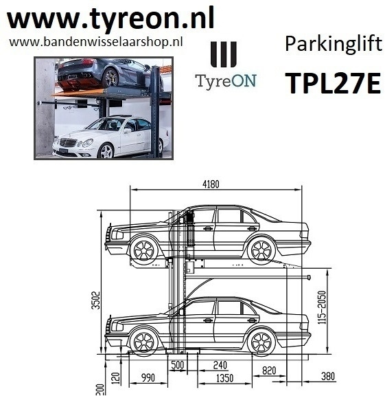TPL27E-4 car parking lift - electric release of safety locks - no air pressure required - 5 columns - 8 cars - Garage equipment: picture 2 TPL27E-4 car parking lift - electric release of safety locks - no air pressure required - 5 columns - 8 cars - Garage equipment: picture 2