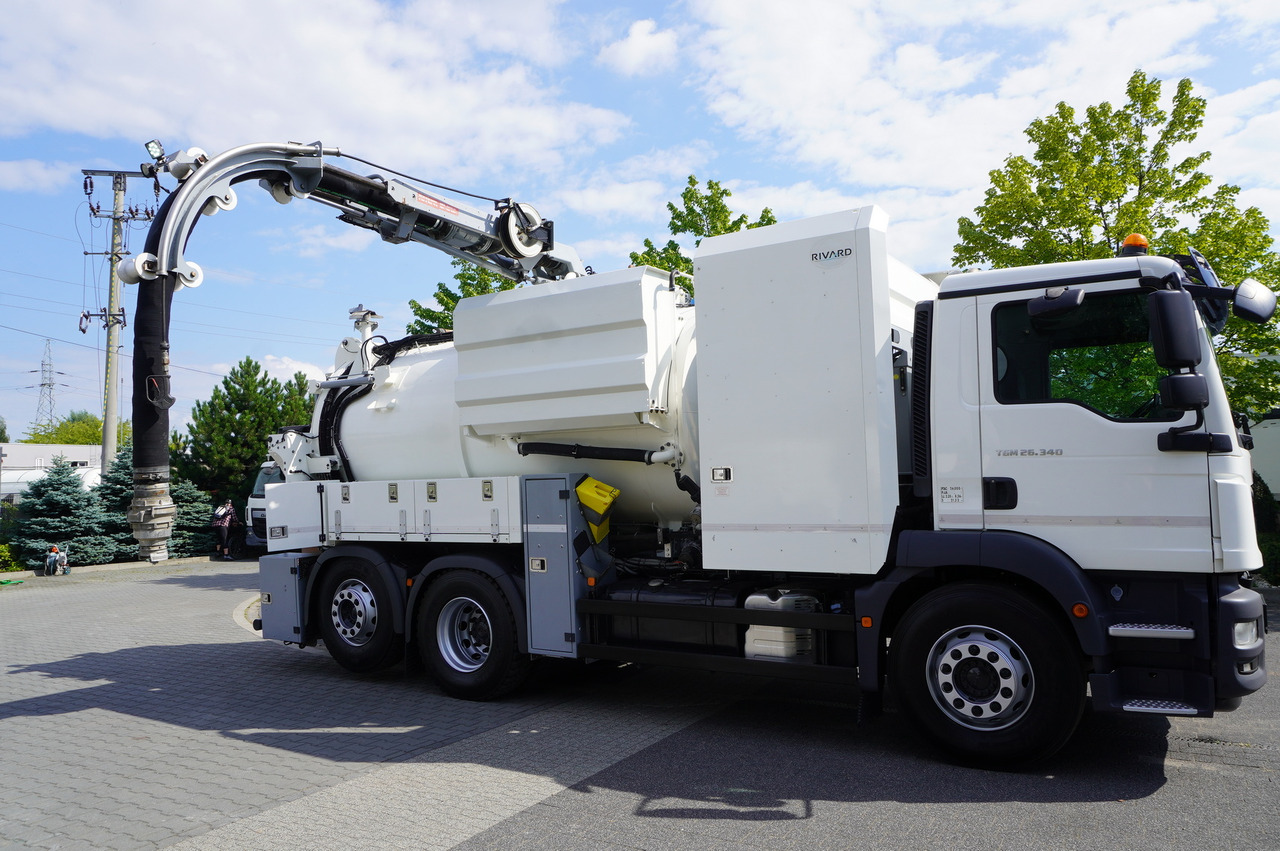 Vacuum truck MAN TGM 26.340 E6 / RIVARD sewage cleaner 11.8 m3 / 170 tho. km / steered axle: picture 8