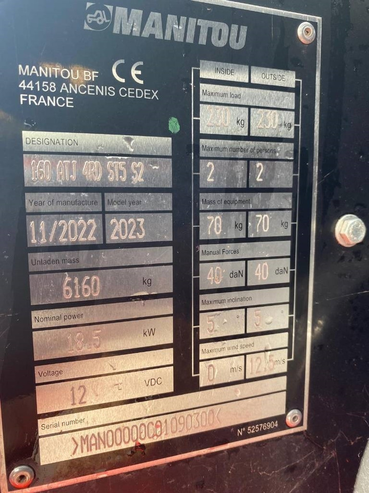 Articulated boom Manitou 160 ATJ: picture 20