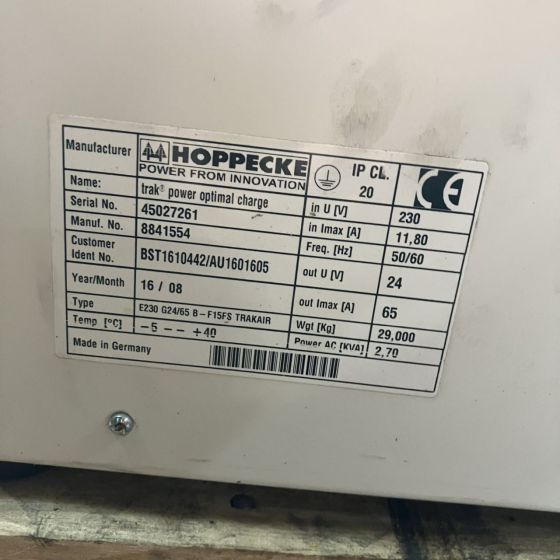 Hoppecke E230 G24/65 B-F15FS Trak power Optimal Charge (2) - Electrical system for Material handling equipment: picture 5 Hoppecke E230 G24/65 B-F15FS Trak power Optimal Charge (2) - Electrical system for Material handling equipment: picture 5