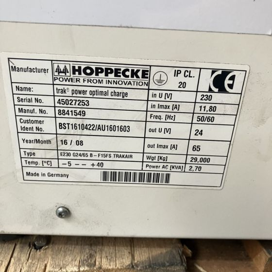 Hoppecke E230 G24/65 B-F15FS Trak power Optimal Charge - Electrical system for Material handling equipment: picture 5 Hoppecke E230 G24/65 B-F15FS Trak power Optimal Charge - Electrical system for Material handling equipment: picture 5