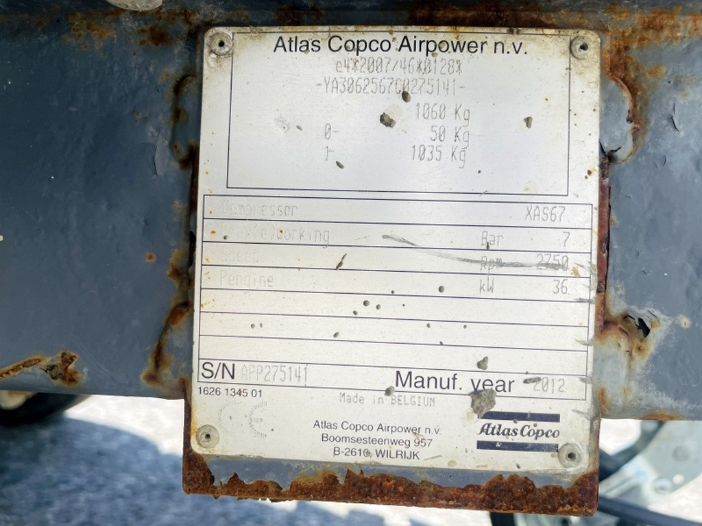 Atlas Copco XAS67 (4018) - Air compressor: picture 3 Atlas Copco XAS67 (4018) - Air compressor: picture 3