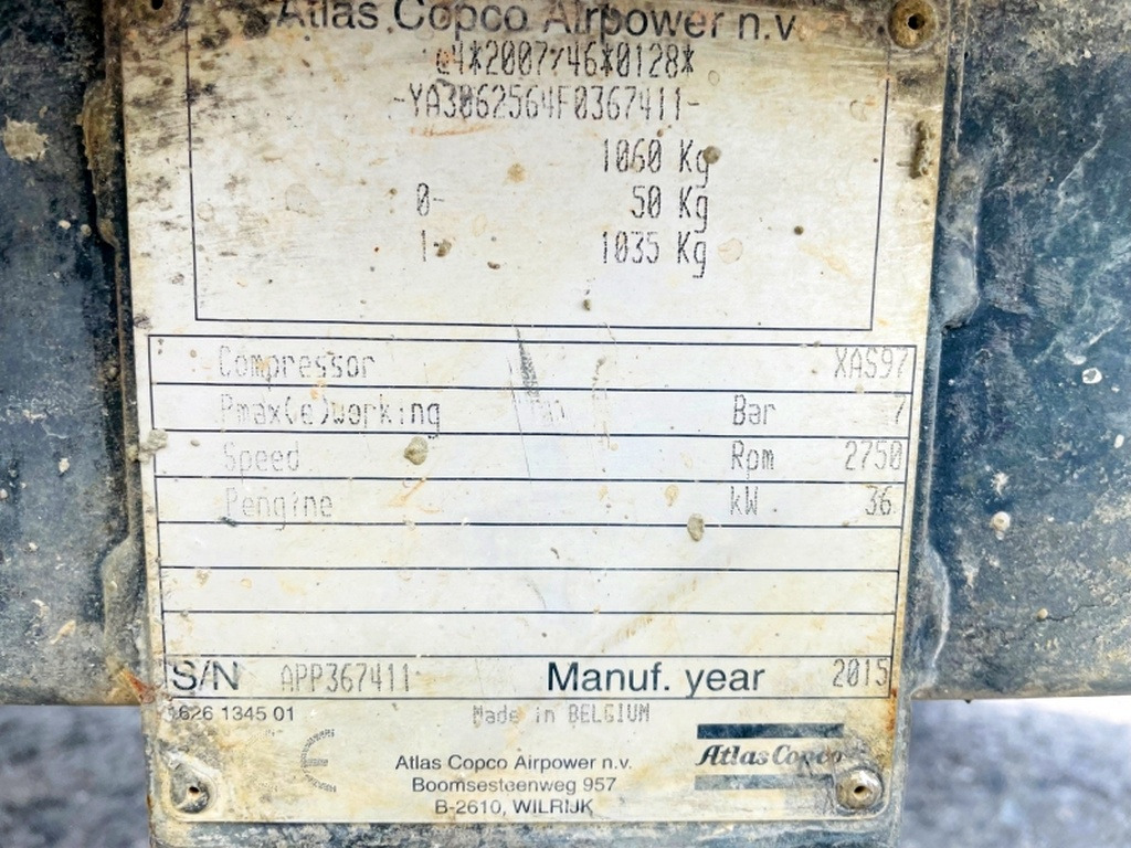 Atlas Copco XAS97 (4078) - Air compressor: picture 3 Atlas Copco XAS97 (4078) - Air compressor: picture 3