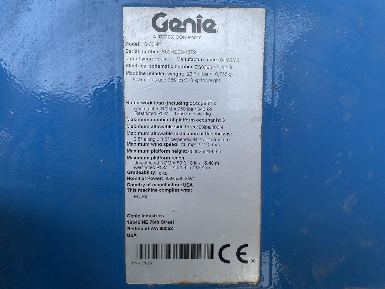 Telescopic boom Genie S-60HC: picture 10