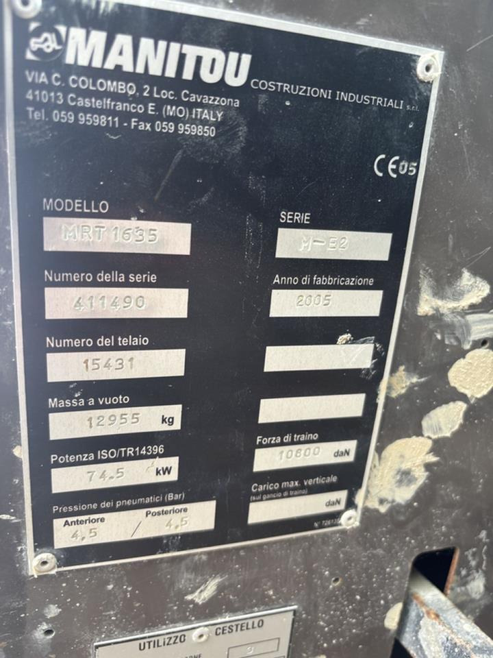 Manitou MRT1635 - Telescopic handler: picture 4 Manitou MRT1635 - Telescopic handler: picture 4