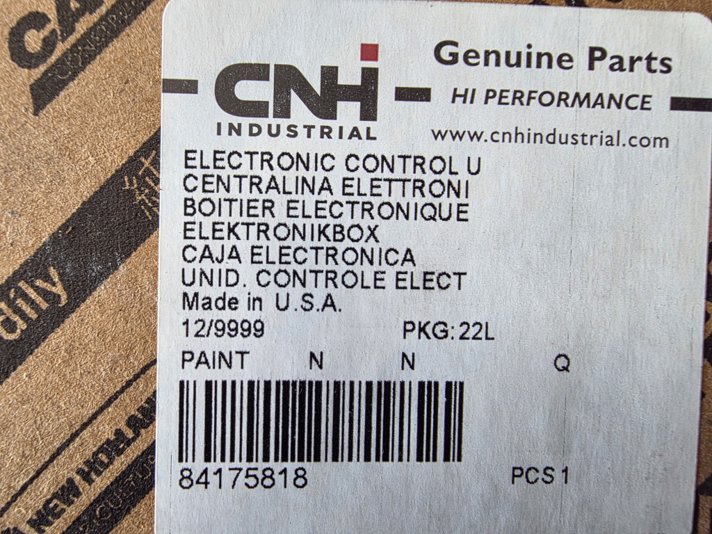 Case 84175818 - YZ107003 - ECU for Construction machinery: picture 1 Case 84175818 - YZ107003 - ECU for Construction machinery: picture 1