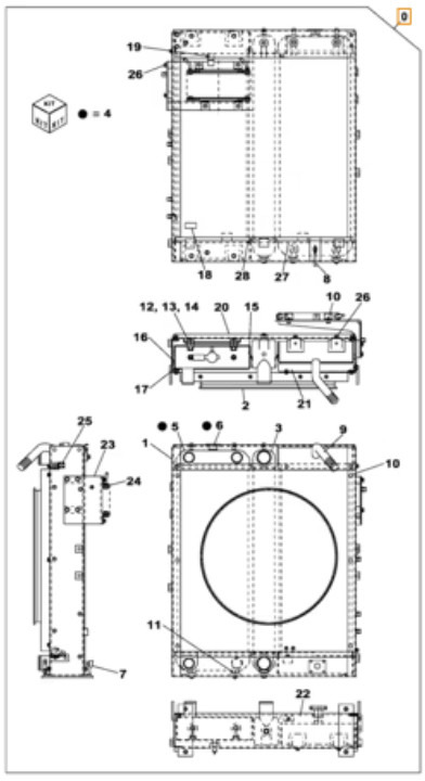 Case KNH10452 - Radiator for Construction machinery: picture 1 Case KNH10452 - Radiator for Construction machinery: picture 1