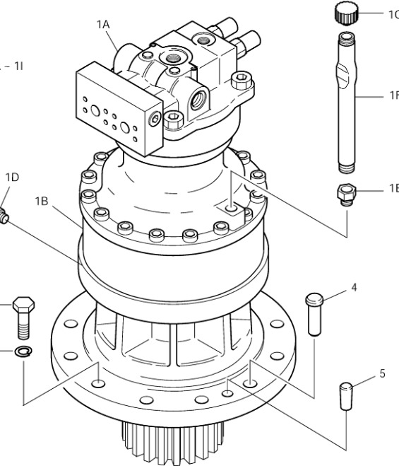 Doosan 401-00036H - 401-00036J - Swing motor for Construction machinery: picture 1 Doosan 401-00036H - 401-00036J - Swing motor for Construction machinery: picture 1