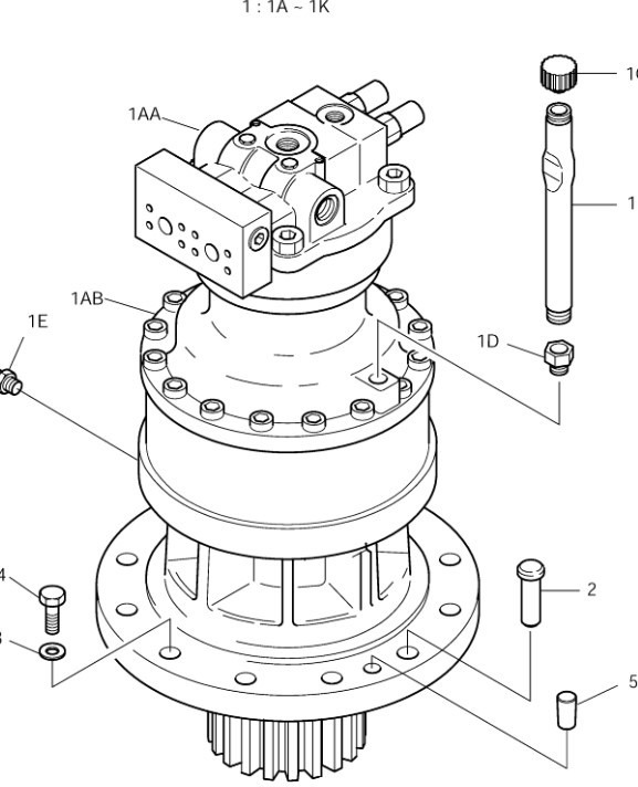 Doosan 401-00325B - 401-00290B - Swing motor for Construction machinery: picture 1 Doosan 401-00325B - 401-00290B - Swing motor for Construction machinery: picture 1