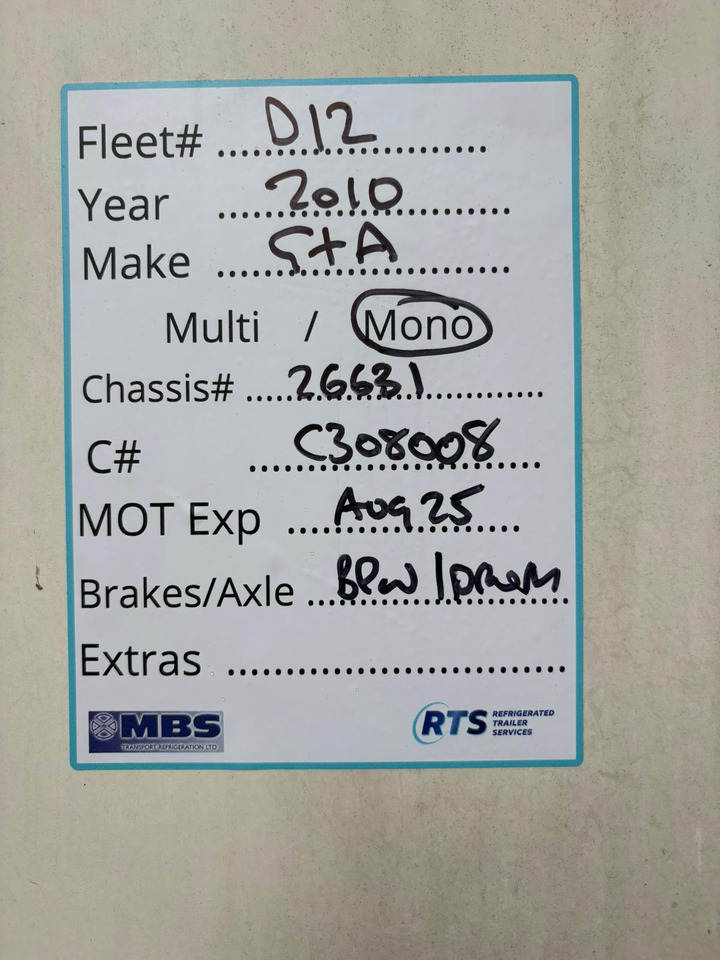 Gray and Adams 2010 Vector 1850 – D12 - Refrigerator semi-trailer: picture 2 Gray and Adams 2010 Vector 1850 – D12 - Refrigerator semi-trailer: picture 2