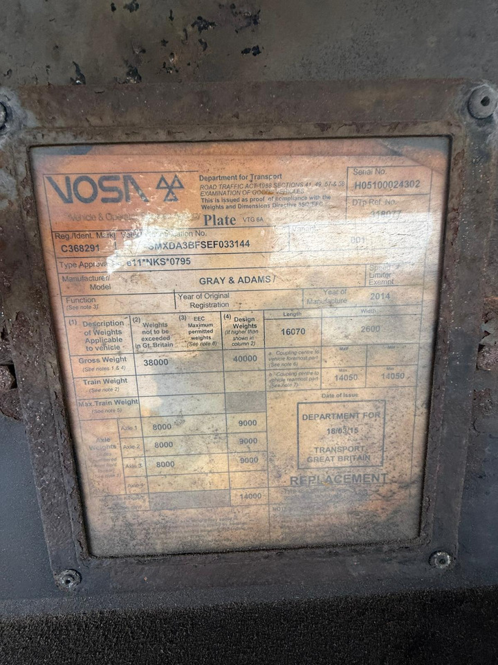 Gray and Adams 2014 SLXe 300 – 3026 - Refrigerator semi-trailer: picture 4 Gray and Adams 2014 SLXe 300 – 3026 - Refrigerator semi-trailer: picture 4