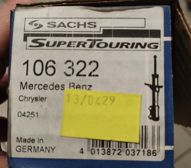 AMORTYZATOR PRZEDNI MERCEDES 407 409 410 6113200930 106322 SACHS - Shock absorber: picture 2 AMORTYZATOR PRZEDNI MERCEDES 407 409 410 6113200930 106322 SACHS - Shock absorber: picture 2