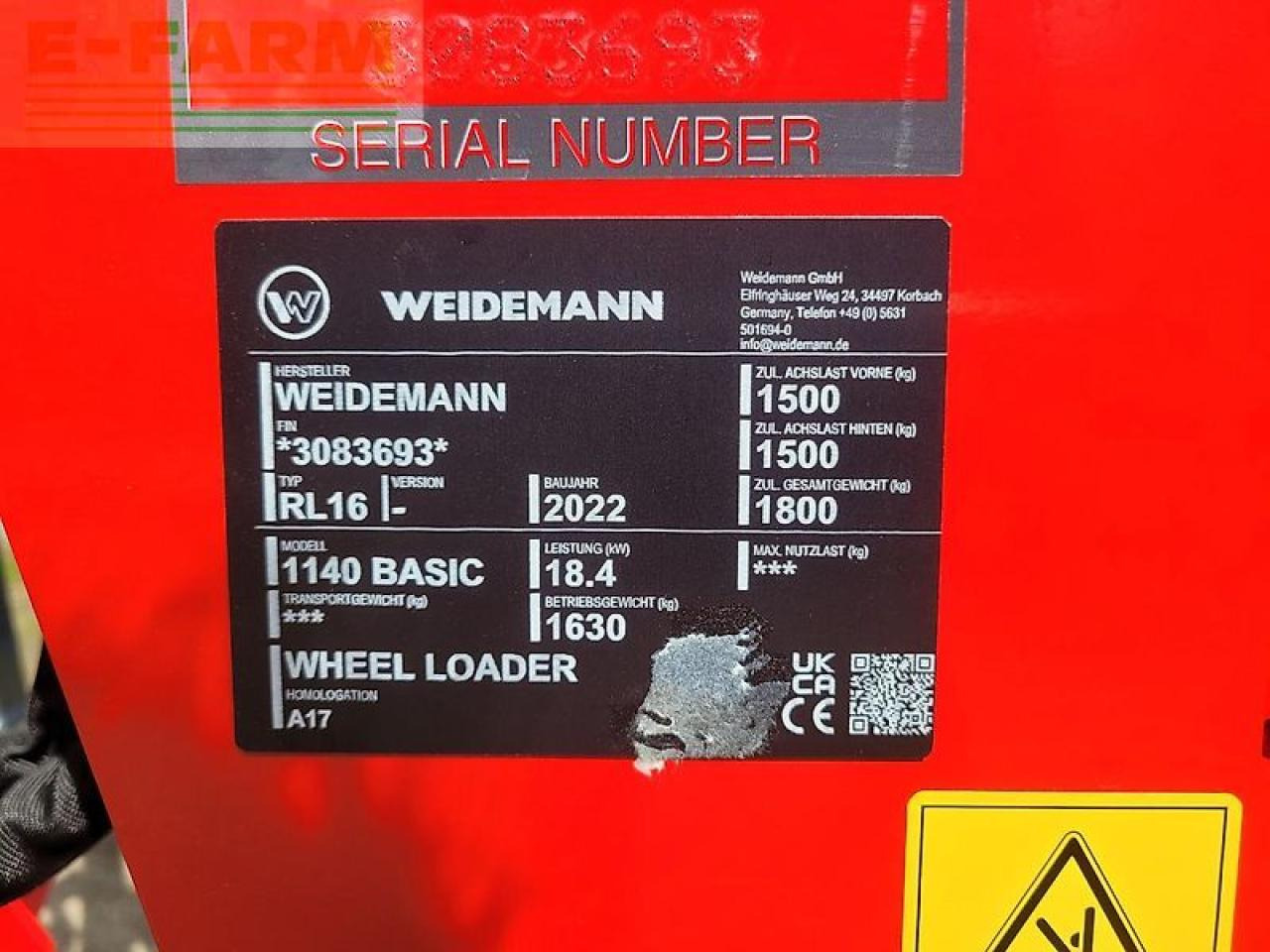 Weidemann 1140 basic - Mini excavator: picture 3 Weidemann 1140 basic - Mini excavator: picture 3