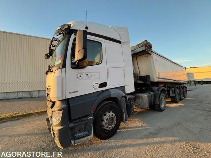 TRACTEUR 4X2 MERCEDES ACTROS 1845 2018 385 000 KM + BENNE ALUMINIUM SHMITZ 2016 - Tractor truck: picture 1 TRACTEUR 4X2 MERCEDES ACTROS 1845 2018 385 000 KM + BENNE ALUMINIUM SHMITZ 2016 - Tractor truck: picture 1