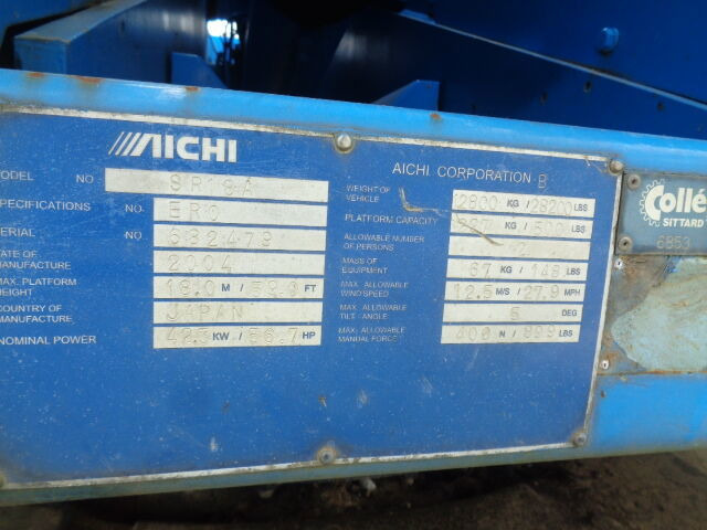 Aichi SR18A - Telescopic boom: picture 5 Aichi SR18A - Telescopic boom: picture 5