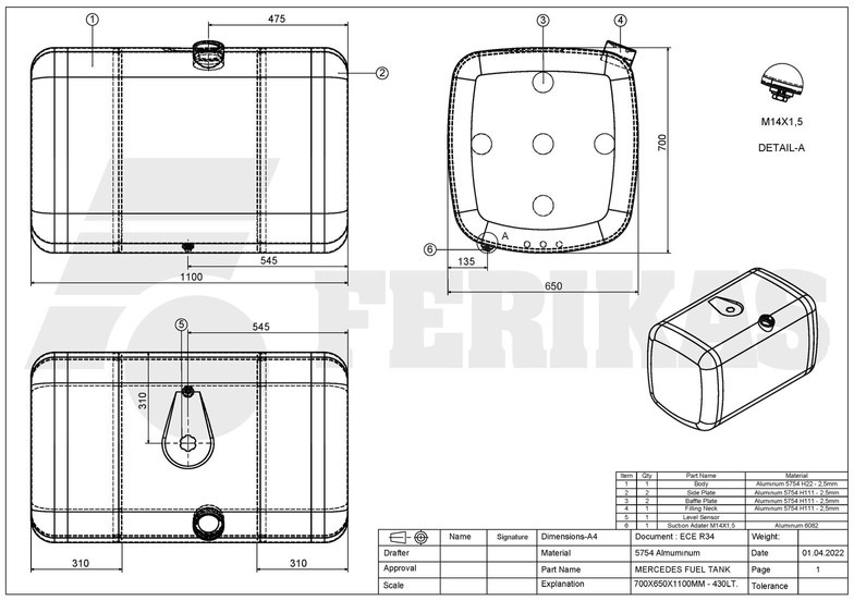 New Fuel tank for Truck Mercedes-Benz: picture 8