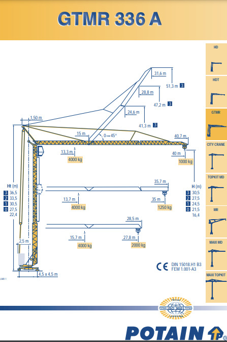 Potain GTMR 336A - Self-erecting tower crane: picture 3 Potain GTMR 336A - Self-erecting tower crane: picture 3