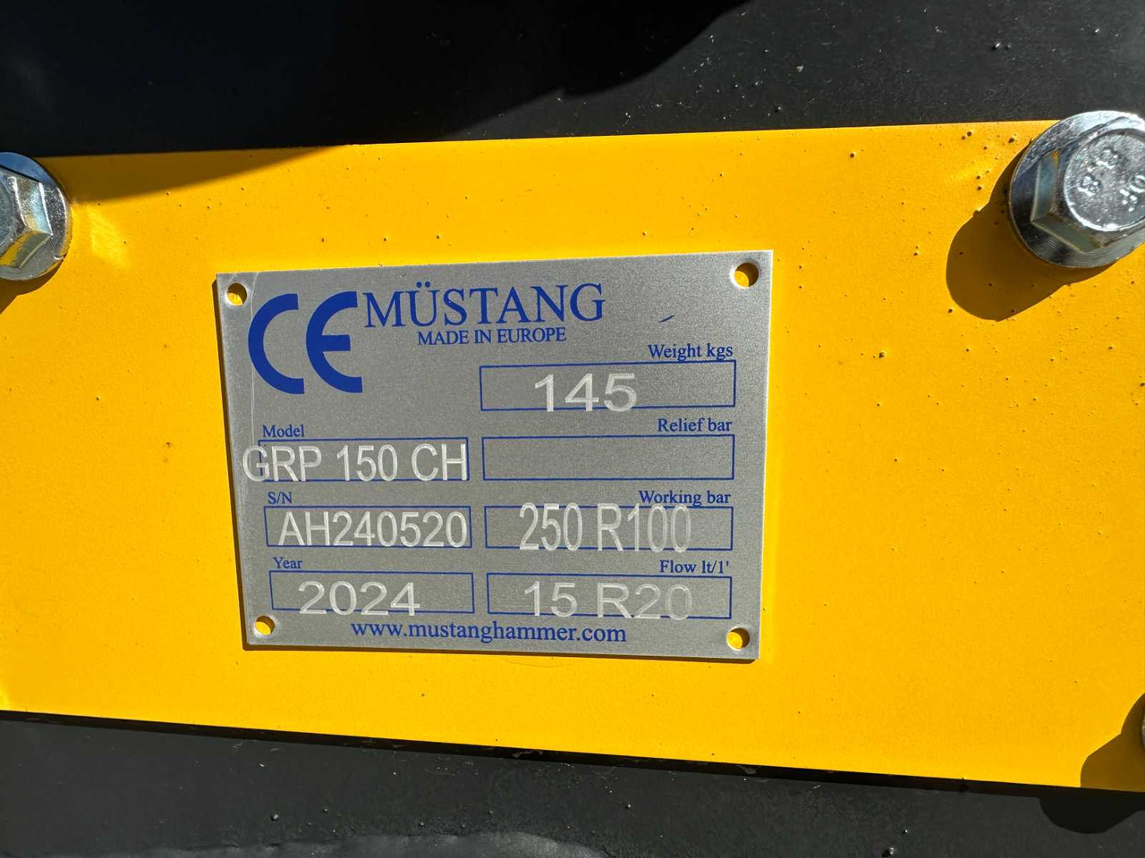 Attachment for Construction machinery Mustang GRP150CH: picture 9