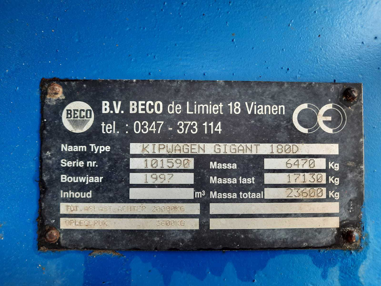 Farm tipping trailer/ Dumper Beco Gigant 180 D: picture 14