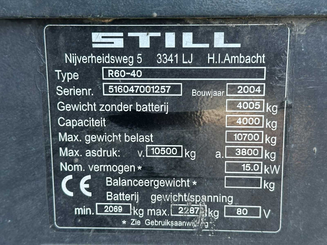 STILL - R60-40 - FORKLIFT TRUCKS - 2004 - Forklift: picture 5 STILL - R60-40 - FORKLIFT TRUCKS - 2004 - Forklift: picture 5