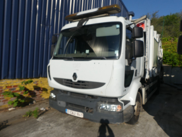 REF:1387 - Camion poubelle Renault Midlum 270DXI (2011-189.728 km) - Garbage truck: picture 1 REF:1387 - Camion poubelle Renault Midlum 270DXI (2011-189.728 km) - Garbage truck: picture 1