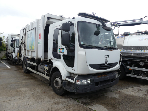 REF:5405 - Camion poubelle Renault Midlum 270 DXI (2013-205.285 km) - Garbage truck: picture 2 REF:5405 - Camion poubelle Renault Midlum 270 DXI (2013-205.285 km) - Garbage truck: picture 2