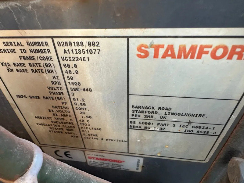 Generator set Iveco FPT NEF45 SM1A.A004 Stamford 60 kVA Silent Renrtal generatorset: picture 12