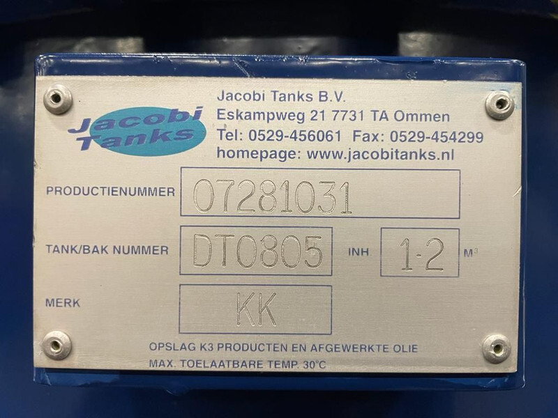 Jacobi Dieseltank 1200 Liter Jacobi Kiwa - Storage tank: picture 4 Jacobi Dieseltank 1200 Liter Jacobi Kiwa - Storage tank: picture 4