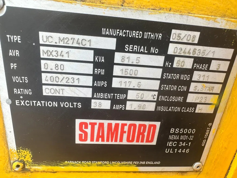John Deere 4045 HFU 72 Stamford 81.5 kVA Marine Generatorset - Generator set: picture 5 John Deere 4045 HFU 72 Stamford 81.5 kVA Marine Generatorset - Generator set: picture 5