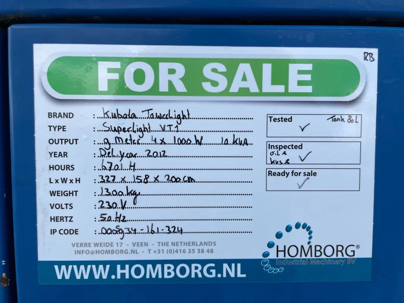 Lighting tower Kubota Superlight VT1 mobiele lichtmast-generator: picture 17 Lighting tower Kubota Superlight VT1 mobiele lichtmast-generator: picture 17