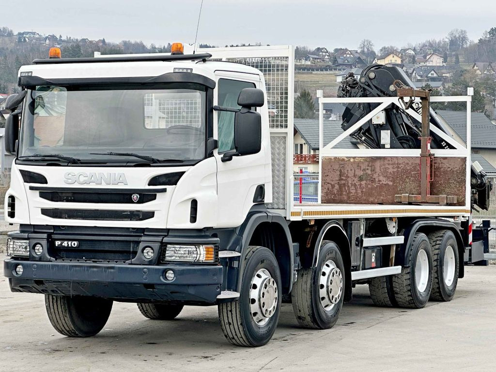 Scania P 410*PLATFORM 7,00m*HIAB 244 E-5 HIPRO+FUNK/8x4 - Crane truck, Dropside/ Flatbed truck: picture 4 Scania P 410*PLATFORM 7,00m*HIAB 244 E-5 HIPRO+FUNK/8x4 - Crane truck, Dropside/ Flatbed truck: picture 4