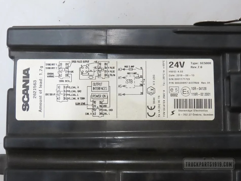 Scania 2621563 Tachograaf SE5000 7.6 - Electrical system for Truck: picture 2 Scania 2621563 Tachograaf SE5000 7.6 - Electrical system for Truck: picture 2