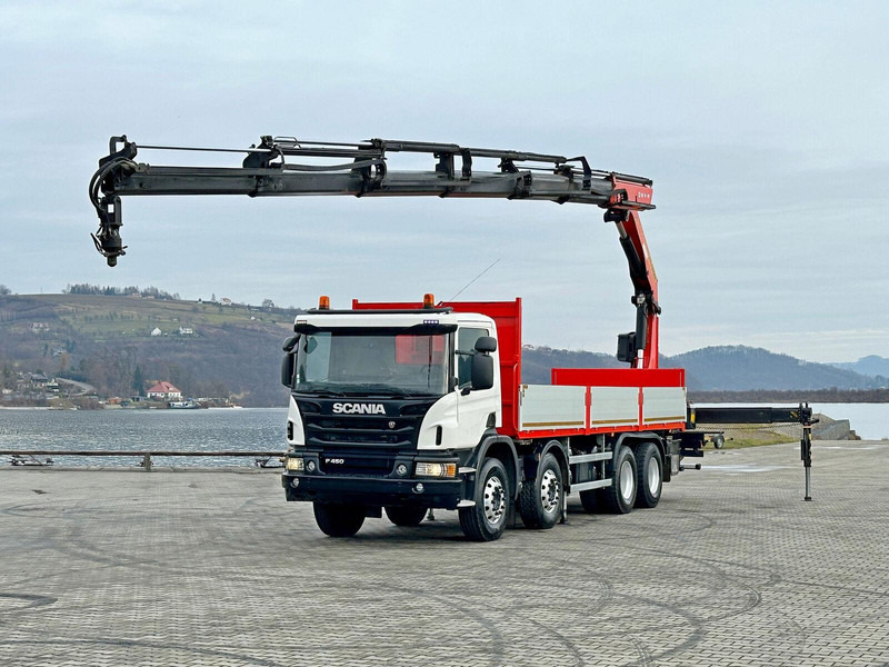 Scania P 450 - Dropside/ Flatbed truck, Crane truck: picture 2 Scania P 450 - Dropside/ Flatbed truck, Crane truck: picture 2