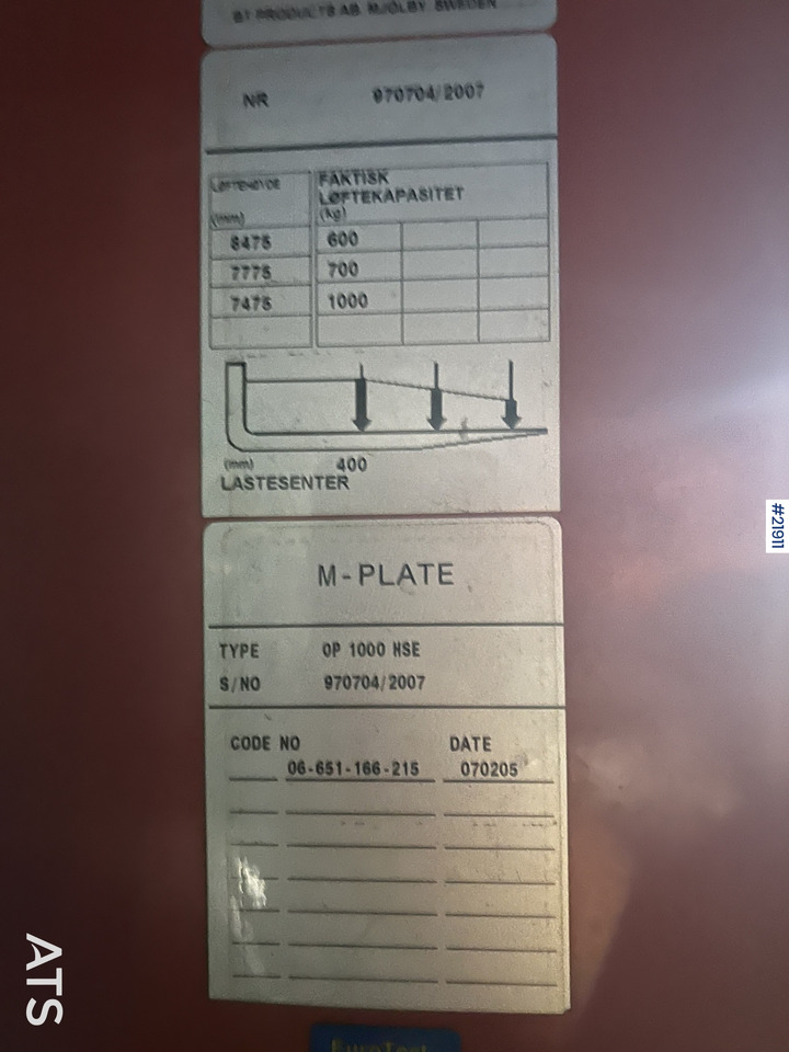 Electric forklift BT OP 1000 HSE Elektrisk truck: picture 15
