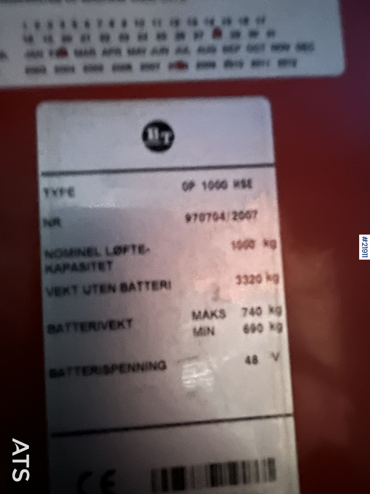 Electric forklift BT OP 1000 HSE Elektrisk truck: picture 13