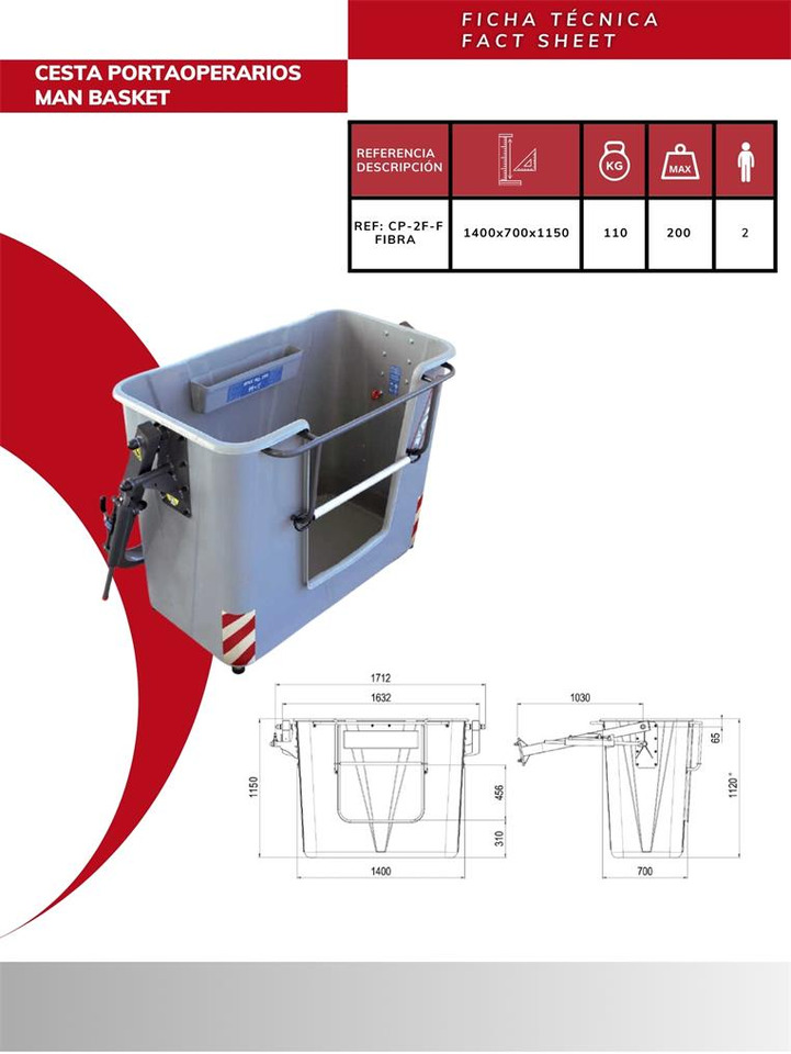 Fiber man basket CP-2F-F - Attachment for Truck mounted crane: picture 4 Fiber man basket CP-2F-F - Attachment for Truck mounted crane: picture 4