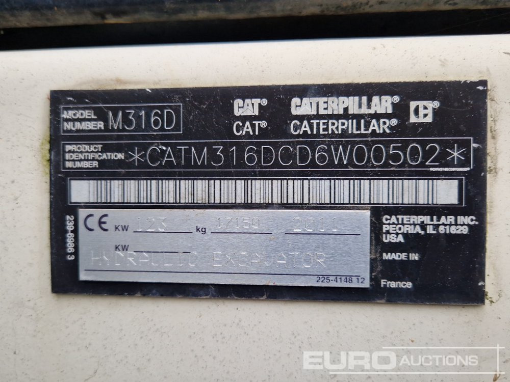 Wheel excavator 2011 CAT M316D: picture 40 Wheel excavator 2011 CAT M316D: picture 40