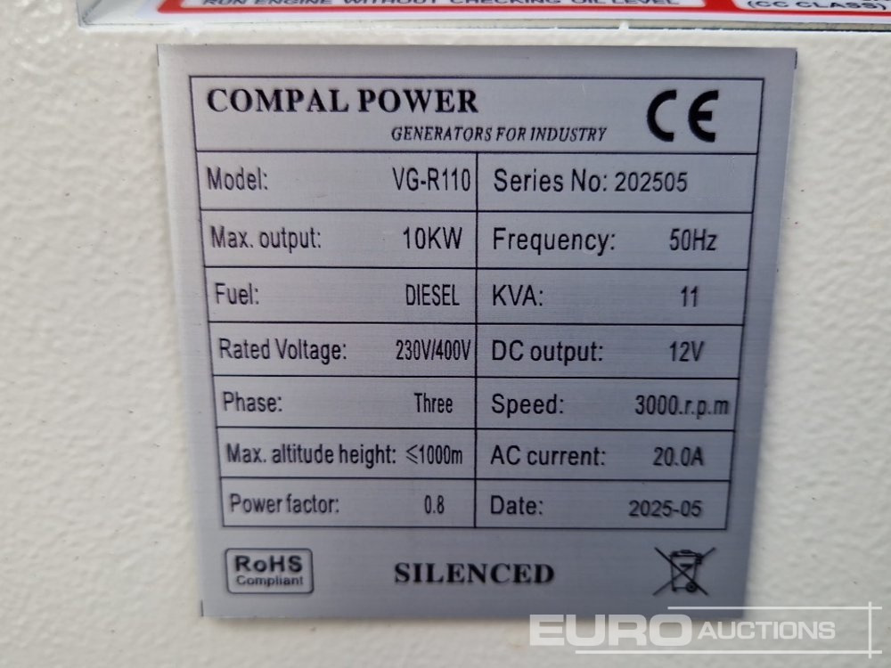 Unused Compal Power VG-R110 - Generator set: picture 1 Unused Compal Power VG-R110 - Generator set: picture 1