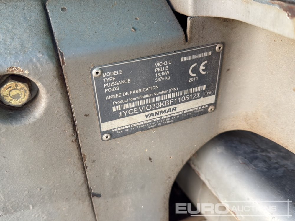 Mini excavator 2011 Yanmar ViO33-U: picture 45