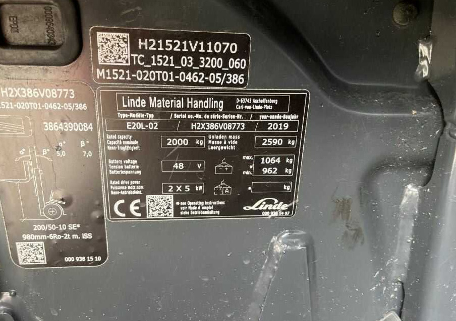Linde E20L-02 - Electric forklift: picture 4 Linde E20L-02 - Electric forklift: picture 4