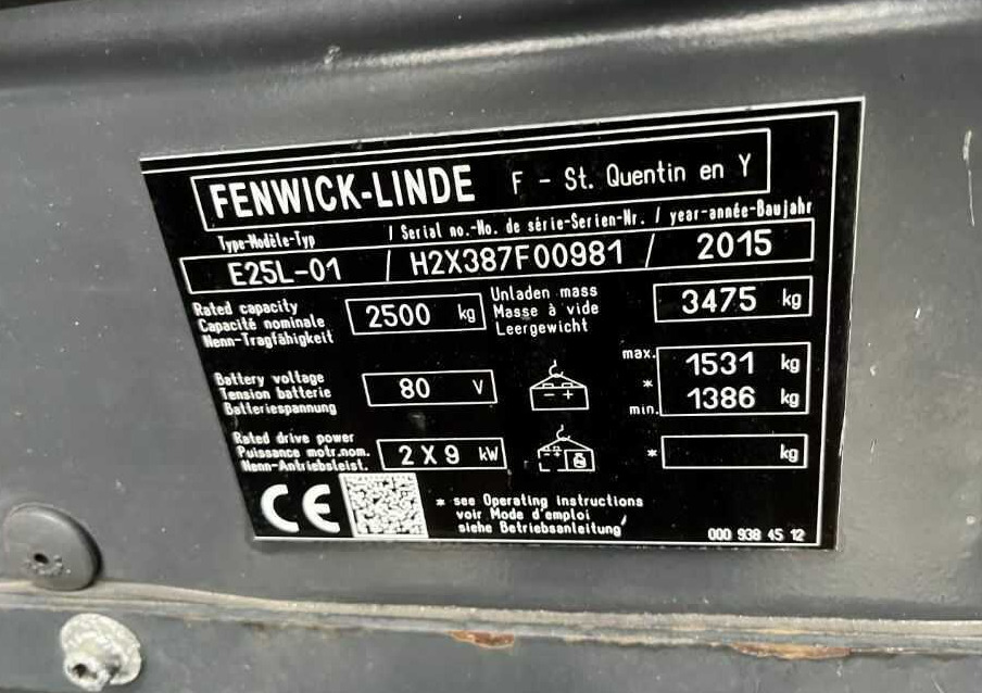 Linde E25L-01 - Electric forklift: picture 4 Linde E25L-01 - Electric forklift: picture 4
