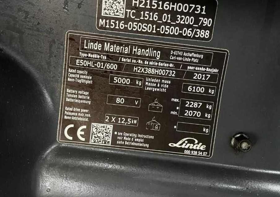 Linde E50HL-01/600 - Electric forklift: picture 3 Linde E50HL-01/600 - Electric forklift: picture 3