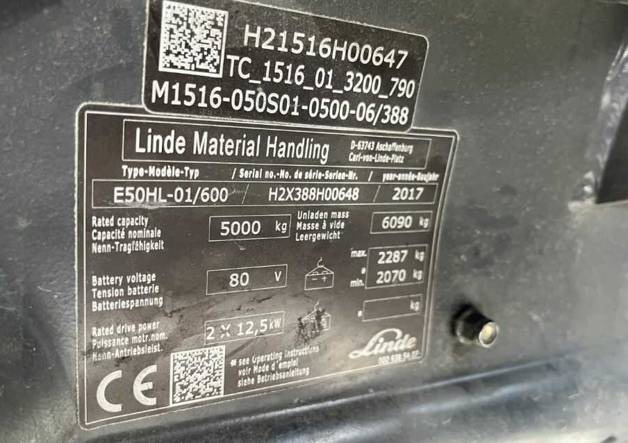 Linde E50HL-01/600 - Electric forklift: picture 4 Linde E50HL-01/600 - Electric forklift: picture 4