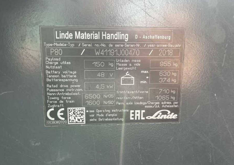 Linde P80 - Tow tractor: picture 4 Linde P80 - Tow tractor: picture 4
