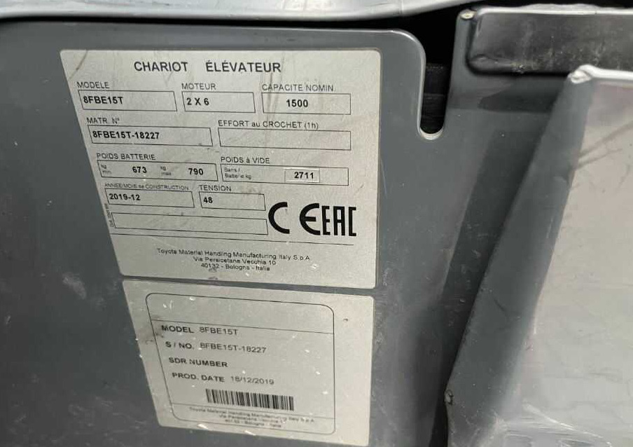 Toyota 8FBE15T - Electric forklift: picture 4 Toyota 8FBE15T - Electric forklift: picture 4