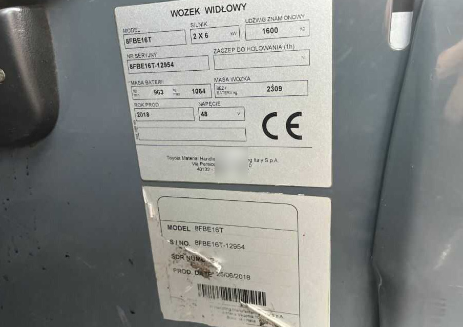 Toyota 8FBE16T - Electric forklift: picture 4 Toyota 8FBE16T - Electric forklift: picture 4