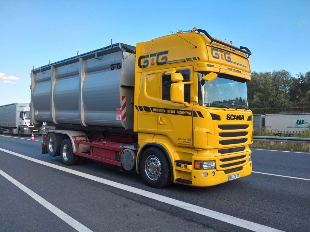 Scania R 730 Abroller voll Luft - Hook lift truck: picture 1 Scania R 730 Abroller voll Luft - Hook lift truck: picture 1
