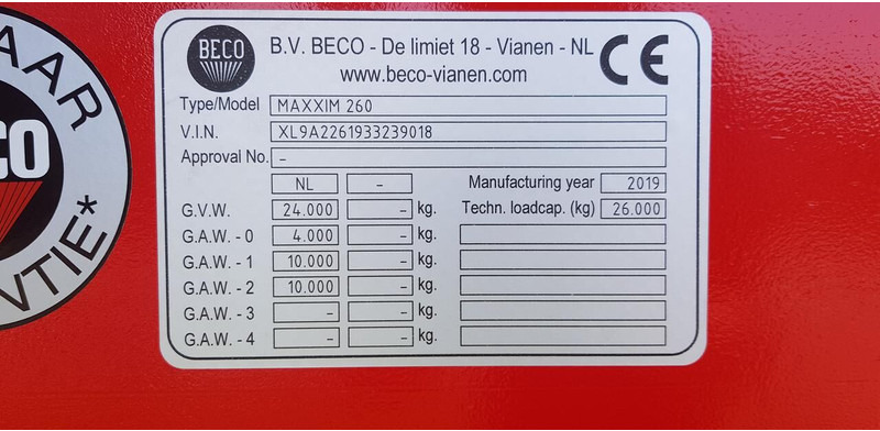 Beco maxxim 260 - Trailer: picture 2 Beco maxxim 260 - Trailer: picture 2